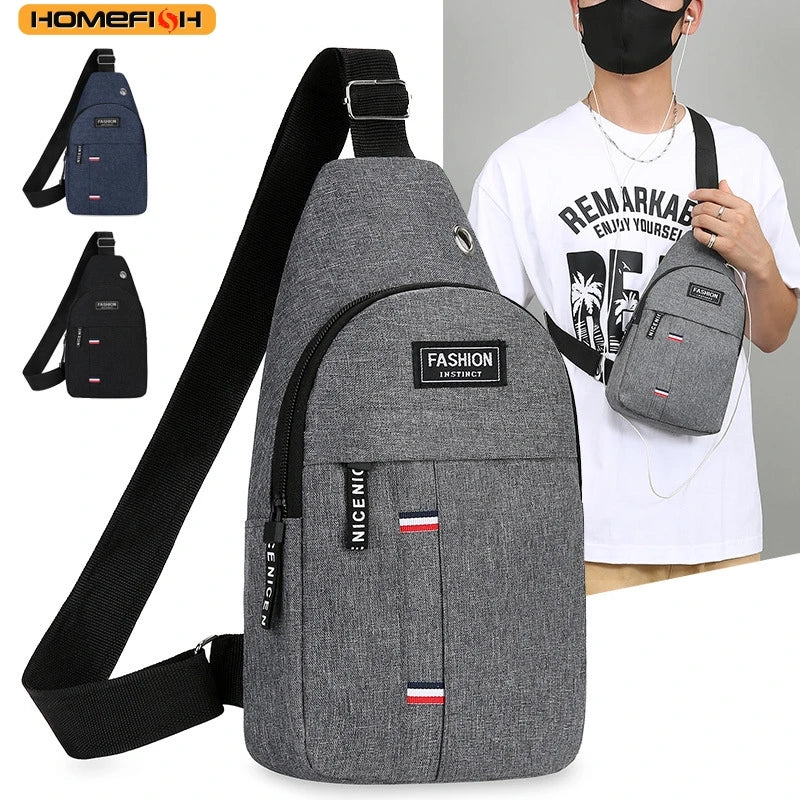Chest Bag Men'S One Shoulder Crossbody Bag Large Capacity Outdoor Sports and Leisure Fashion Small Shoulder Bag Large